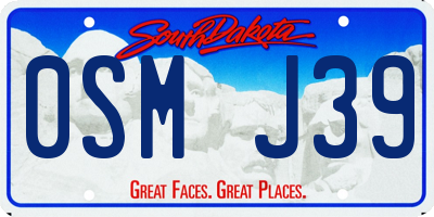 SD license plate 0SMJ39