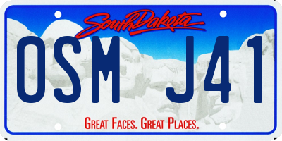 SD license plate 0SMJ41