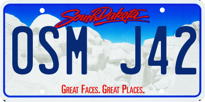 SD license plate 0SMJ42