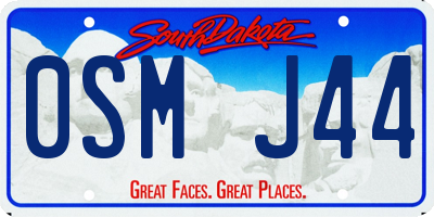 SD license plate 0SMJ44