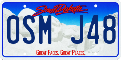 SD license plate 0SMJ48