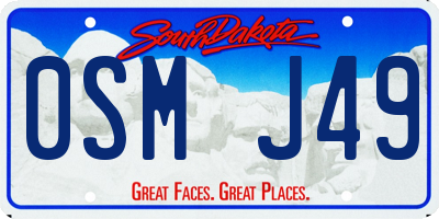 SD license plate 0SMJ49