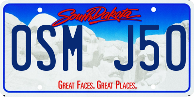 SD license plate 0SMJ50