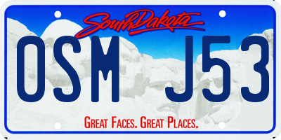 SD license plate 0SMJ53