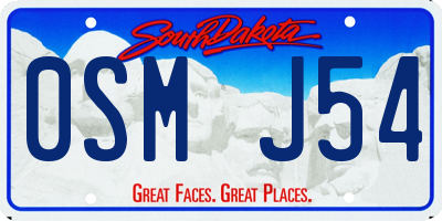 SD license plate 0SMJ54