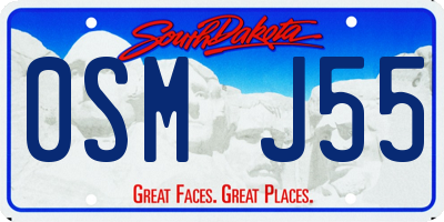 SD license plate 0SMJ55