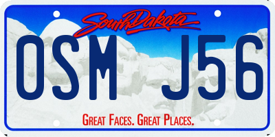 SD license plate 0SMJ56