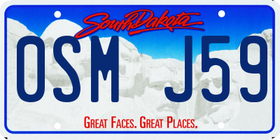 SD license plate 0SMJ59