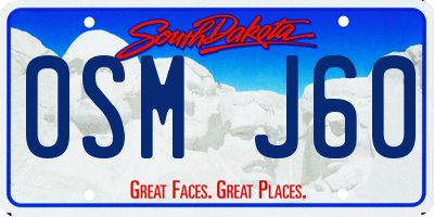 SD license plate 0SMJ60