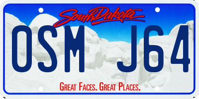 SD license plate 0SMJ64