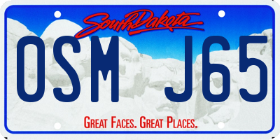 SD license plate 0SMJ65