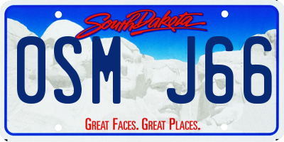 SD license plate 0SMJ66