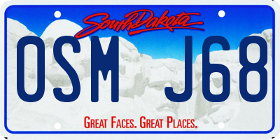SD license plate 0SMJ68