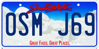 SD license plate 0SMJ69
