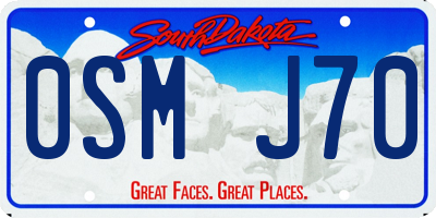 SD license plate 0SMJ70