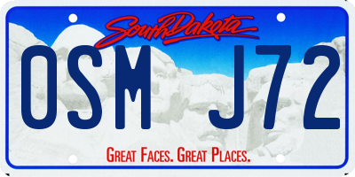 SD license plate 0SMJ72