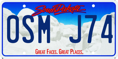 SD license plate 0SMJ74