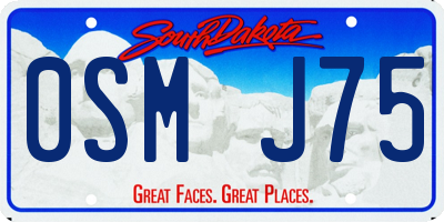 SD license plate 0SMJ75