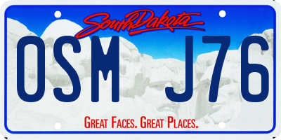 SD license plate 0SMJ76