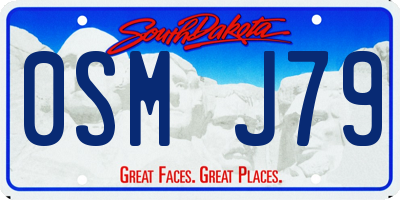 SD license plate 0SMJ79