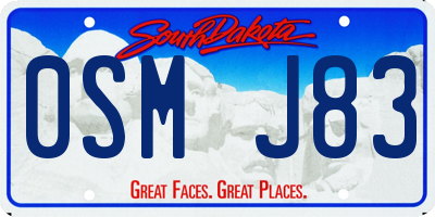 SD license plate 0SMJ83