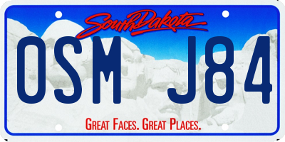 SD license plate 0SMJ84