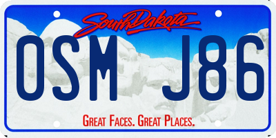 SD license plate 0SMJ86
