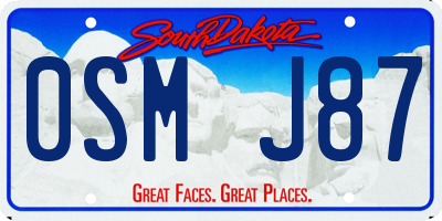 SD license plate 0SMJ87