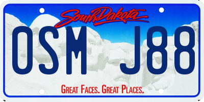 SD license plate 0SMJ88