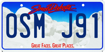 SD license plate 0SMJ91
