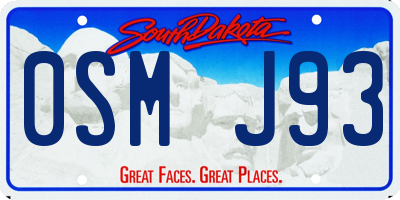 SD license plate 0SMJ93