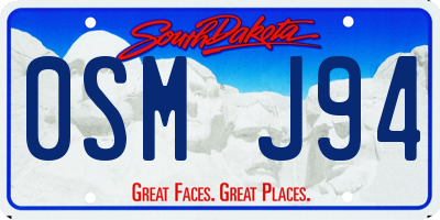 SD license plate 0SMJ94