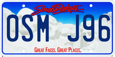 SD license plate 0SMJ96