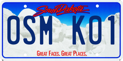 SD license plate 0SMK01