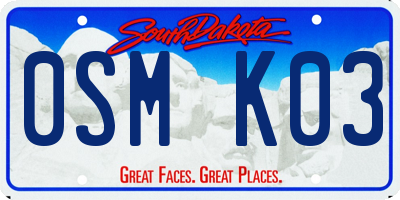 SD license plate 0SMK03