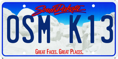 SD license plate 0SMK13
