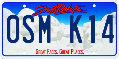 SD license plate 0SMK14