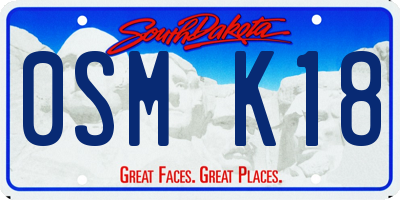 SD license plate 0SMK18