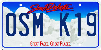 SD license plate 0SMK19