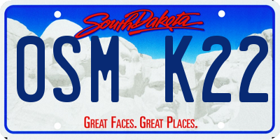 SD license plate 0SMK22
