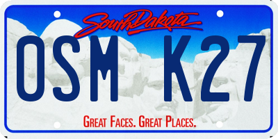 SD license plate 0SMK27