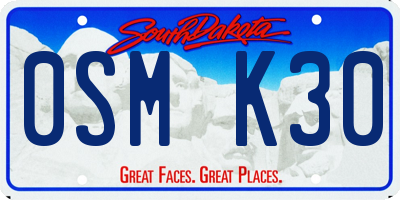 SD license plate 0SMK30