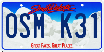 SD license plate 0SMK31