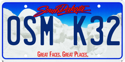 SD license plate 0SMK32
