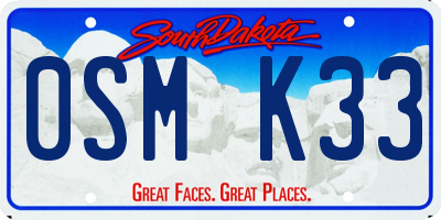SD license plate 0SMK33