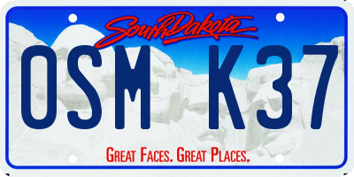 SD license plate 0SMK37