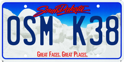 SD license plate 0SMK38