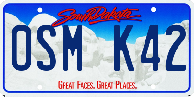 SD license plate 0SMK42