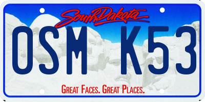SD license plate 0SMK53