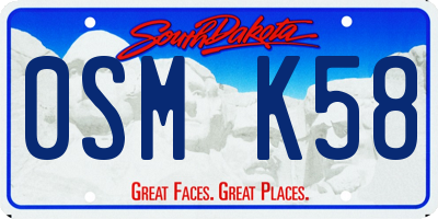 SD license plate 0SMK58